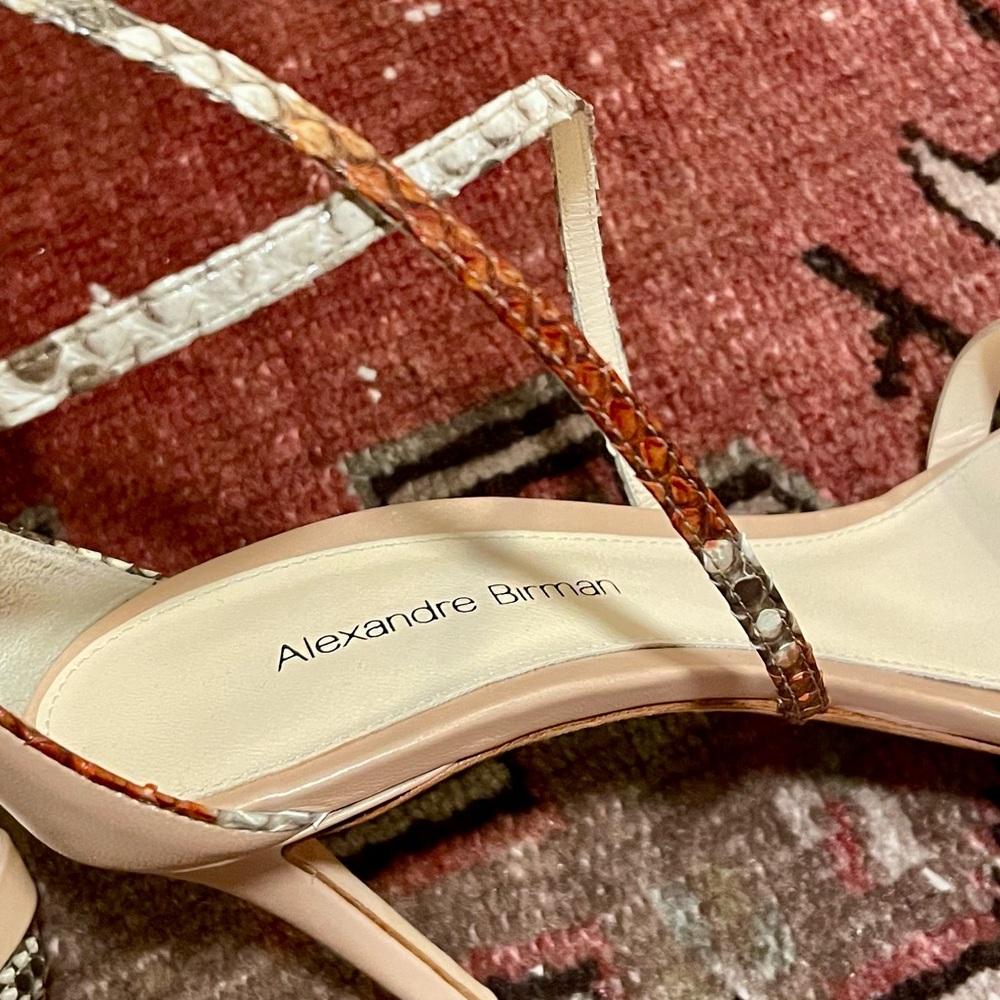 Alexandre Birman Nude Python & Leather Heels Size… - image 4